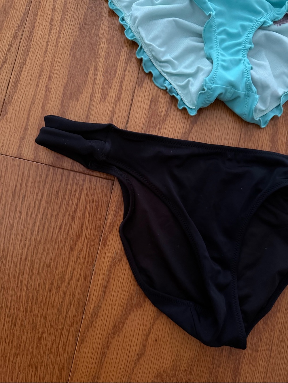 Lot of 2 Victoria's Secret Aqua & Black Bikini Swim Bottoms Bathing Suit Small S - Picture 4 of 9